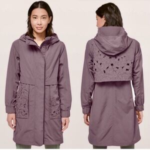 Lululemon Graced With Lace Jacket . 4. antique bark .Lasercut Floral. Like New